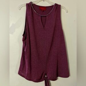 Jennifer Lopez maroon Sleeveless Top